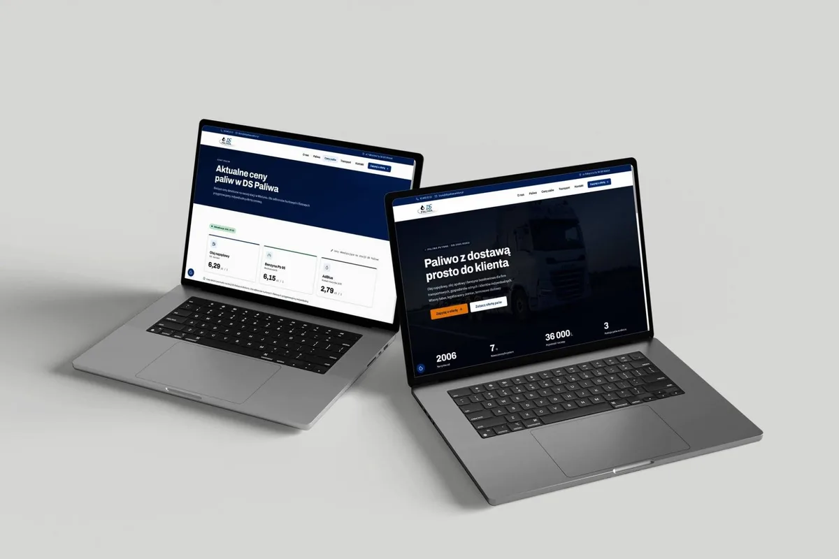 DS Paliwa – strony internetowe zrealizowana przez OlekCodeTech